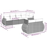 vidaXL 7-dijelni set vrtnih sofa od poliratana s jastucima smeđi | shoptok.hr