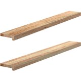  Okenske police 2 kosa neobdelana 120x15x2 cm trdna hrastovina | Shoptok.si