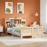 vidaXL Knjižna postelja brez vzmetnice 160x200 cm trdna borovina | Shoptok.si