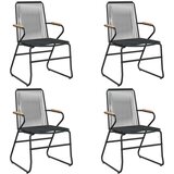 vidaXL 5-dijelni vrtni blagovaonski set od PVC ratana crni | shoptok.hr
