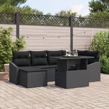 vidaXL Vrtni set sofe Set od 7 Crna Ratan, Poliester Set vrtnih sofa Cijene