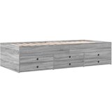 vidaXL Dnevna postelja s predali siva sonoma 90x190 cm inženirski les | Shoptok.si