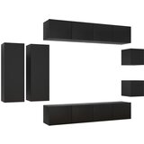 Maison Chic Komplet TV omarice - TV enot 8-delni črna inženirski les, (21701317) | Shoptok.si