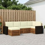  Set vanjskih sofa 6 kom. Prirodna i krem Poliester 255 x 136,5 x 73 cm | shoptok.hr
