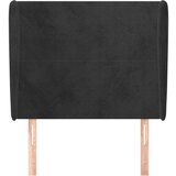  Uzglavlje s ušima crni 103x23x118/128 cm baršunasti | shoptok.hr