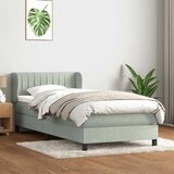 vidaXL Box Spring postelja z vzmetnico Svetlo siva 90x210 cm Velvet | Shoptok.si
