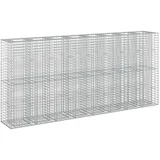 Gabionska dvignjena postelja 4 pcs srebrna 330 x 50 x 150 cm, (5000218535)