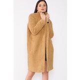 Dewberry Z6661 LADIES PLUSH COAT-MUSTARD | shoptok.hr