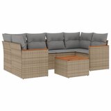 Maison Chic Seti vrtnega pohištva - Vrtna garnitura - Vrtni pohištvo set 7-delna z blazinami bež poli ratan, (21802061) | Shoptok.si