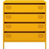 vidaXL Komoda gorčično rumena 68x39x73,5 cm hladno valjano jeklo | Shoptok.si
