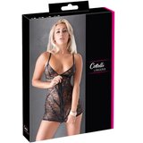 Cotelli Collection - sjajna prugasta haljina od čipke (crna) | shoptok.hr
