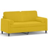  Dvosjed s ukrasnim jastucima žuti 140 cm baršunasti | shoptok.hr