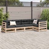  5-dijelni set vrtnih sofa od masivne borovine s jastucima | shoptok.hr