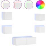 Maison Chic 5 kosov stenskih TV omaric - TV enot z LED lučkami bela, (21699425) | Shoptok.si