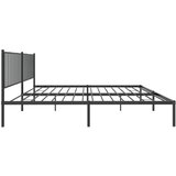 Metalni Kovinski posteljni okvir z vzglavjem črn 193x203 cm | Shoptok.si
