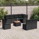  9-dijelni set vrtnih sofa s jastucima crni od poliratana Crna 62 x 62 x 69 cm | shoptok.hr