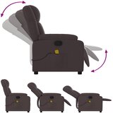  Masažni naslonjač od tkanine tamnosmeđi | shoptok.hr