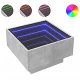 vidaXL Klubska mizica LED betonsko siva 50x50x30 cm inženirski les, (21323870) Cene