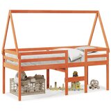  The Living Store Visoka postelja s streho voščeno rjava 90x190 cm trdna borovina - Visoka Postelja, (21496232) | Shoptok.si