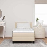 Box Postelja z vzmetnico z vzmetnico krema 80 x 200 cm blago, (5000022647) | Shoptok.si
