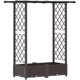  Povišeni krevet s mrežom i krovom Smeđa 122,5 x 40 x 123 cm PP | Shoptok.si