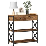  Stol za konzolu Staro drvo 75x28x75 cm Inženjerska drva i čelik | shoptok.hr