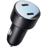 Avto Polnilec 2xUSB-C 70W Dual PD - črna