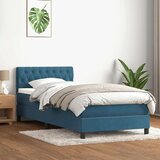 Box spring postelja z vzmetnico temno modra 80x220 cm žamet, (21790770) Cene