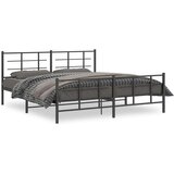 vidaXL Metalni okvir kreveta uzglavlje i podnožje crni 183x213 cm | shoptok.hr
