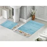 Set za kupatilo zvezda i školjke ii sa gumenom podlogom 40x60cm + 60x90cm, SG-036