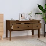  Klubska mizica medeno rjava 102x49x55 cm trdna borovina, (20714191) | Shoptok.si