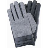 Ombre Elegant men's mixed material gloves - grey melange Cijene