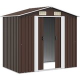  Vrtna kućica za pohranu smeđa 204 x 132 x 186 cm čelična | shoptok.hr