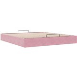 vidaXL Otomanski posteljni okvir brez vzmetnice roza 180x200 cm žamet | Shoptok.si