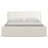Makamii Krem tapecirani bračni krevet s prostorom za odlaganje s podnicom 160x200 cm Anani – | shoptok.hr