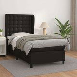  Box spring postelja z vzmetnico črna 80x200 cm umetno usnje, (20846877) Cene