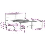 vidaXL Okvir kreveta bez madraca 120 x 200 cm od masivne borovine | shoptok.hr