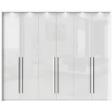 plakar P6B/PN - kolekcija piano - kristalno bela/kristalno bela hg lak - 277x226x60 cm