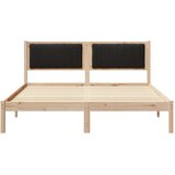  Posteljni okvir z oblazinjenim vzglavjem Črna 150 x 200 cm, (5000084308) | Shoptok.si