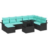  Sjedeća garnitura za vrt s jastukom 9 pcs Crna Poli Ratan | shoptok.hr