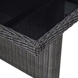  Vrtni blagovaonski stol crni 200x100x74 cm staklo i poliratan | shoptok.hr