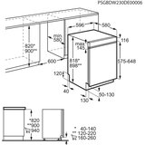 Aeg FES7672APM Vgrajeni pomivalni stroj delno vgradljiv 60 cm, nerjavece jeklo 911424564 | Shoptok.si