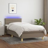  box spring s madracem LED smeđesivi 80 x 200 cm tkanina | shoptok.hr