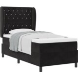  Box Spring Postelja z Vzmetnico Črna 90x200 cm Žamet, (22050478) | Shoptok.si