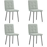 vidaXL Blagovaonske stolice 4 kom svjetlosive baršunaste | shoptok.hr