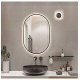 S6_Steklarstvo_sest S6 STEKLARSTVO ŠEST LED ogledalo S611B , 60x90cm, s črnim okvirjem, ovalno | Shoptok.si