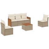  6-dijelni set vrtnih sofa s jastucima bež od poliratana | shoptok.hr