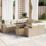  9-dijelni set vrtnih sofa s jastucima bež od poliratana | shoptok.hr