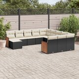  The Living Store Vrtna sedežna garnitura 12-delna z blazinami črn poli ratan - Vrtna Sedežna Garniture, (21478746) | Shoptok.si