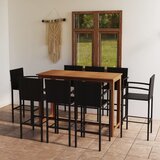 The Living Store Vrtna barska garnitura 9-delna črna - Vrtna Barska Garnitura, (21461515) Cene